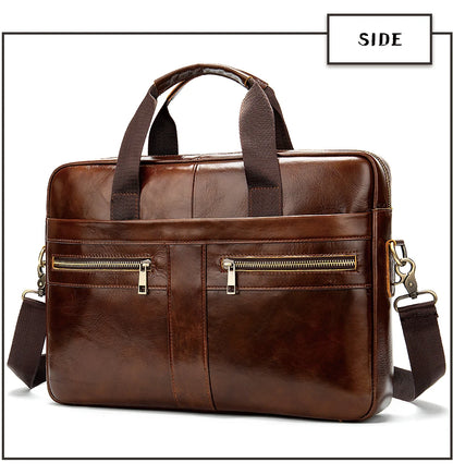 WESTAL Leather Briefcase for Men