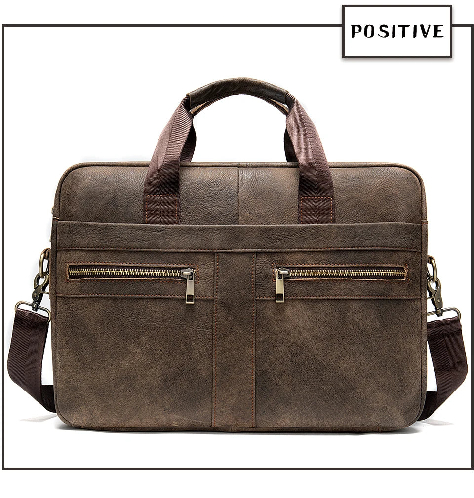 WESTAL Leather Briefcase for Men