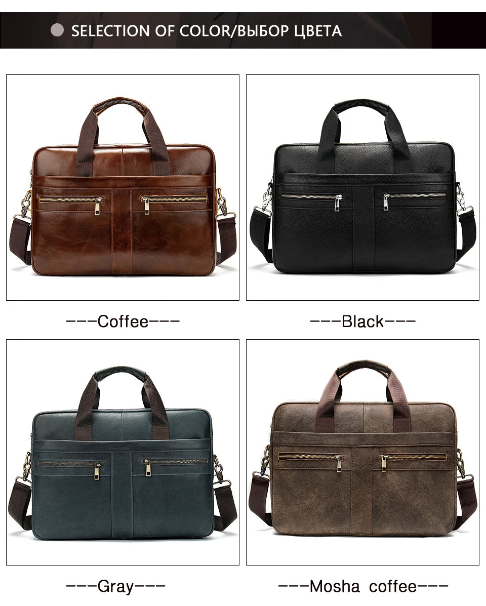 WESTAL Leather Briefcase for Men