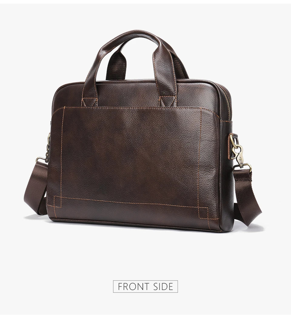 WESTAL Men's Leather Laptop Briefcase