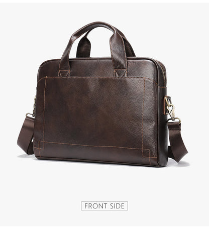WESTAL Men's Leather Laptop Briefcase