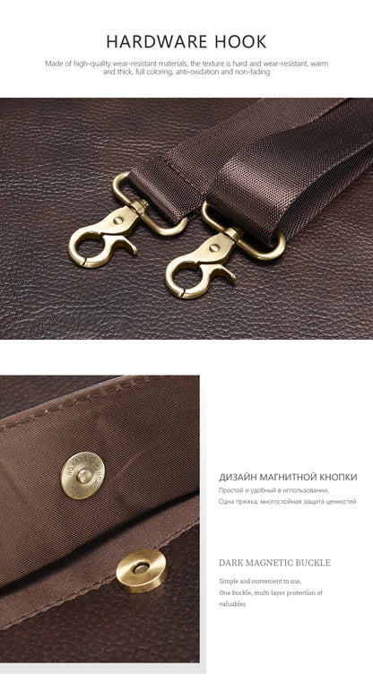 WESTAL Men's Leather Laptop Briefcase