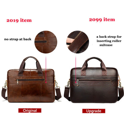 WESTAL Leather Briefcase for Men