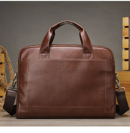 WESTAL Men's Leather Laptop Briefcase
