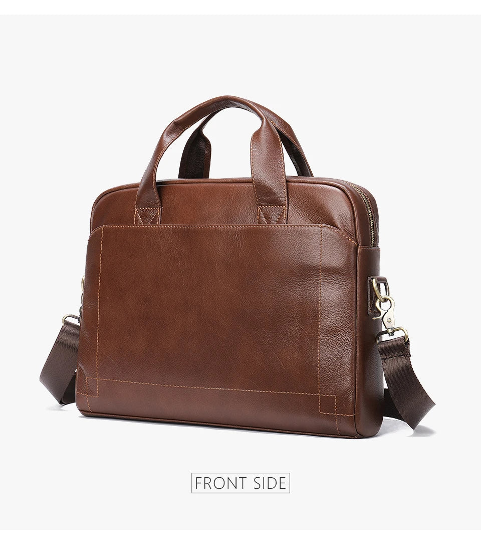 WESTAL Men's Leather Laptop Briefcase