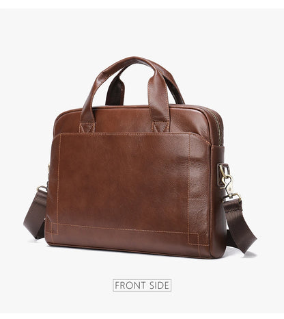 WESTAL Men's Leather Laptop Briefcase