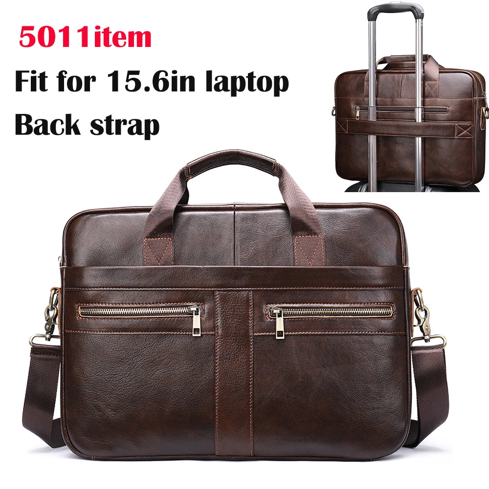 WESTAL Leather Briefcase for Men