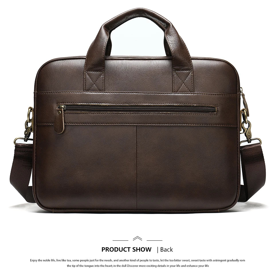 WESTAL Men's Leather Laptop Briefcase