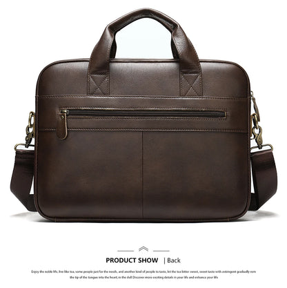 WESTAL Men's Leather Laptop Briefcase