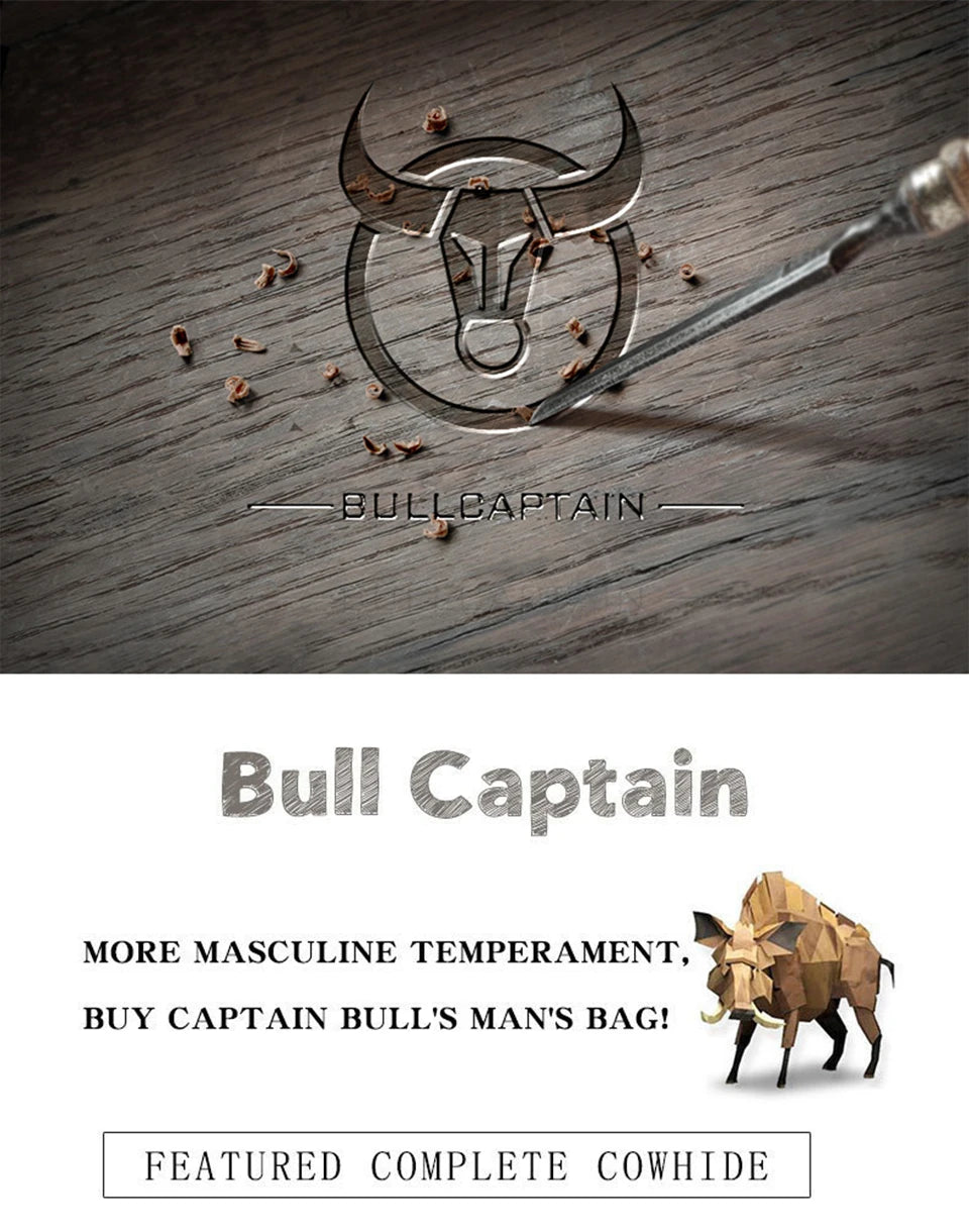 BULLCAPTAIN Men's Crazy Horse Messenger Bag