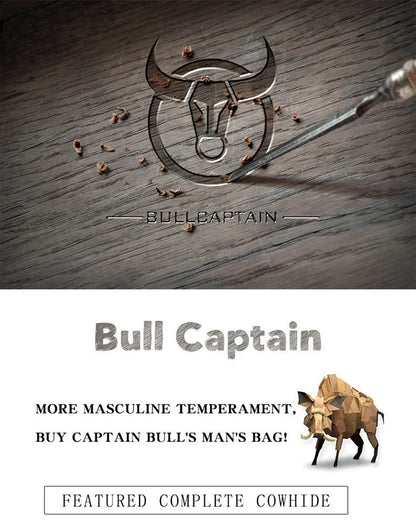 BULLCAPTAIN Men's Crazy Horse Messenger Bag