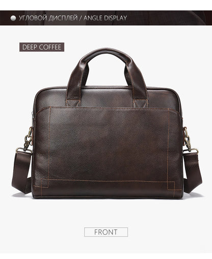 WESTAL Men's Leather Laptop Briefcase