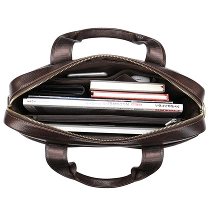 WESTAL Men's Leather Laptop Briefcase
