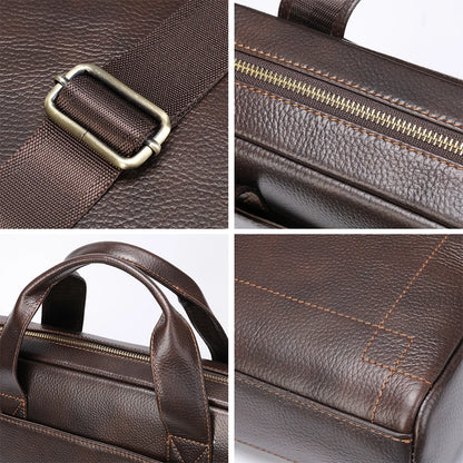 WESTAL Men's Leather Laptop Briefcase