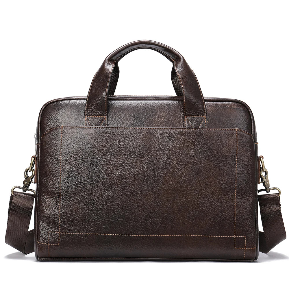 WESTAL Men's Leather Laptop Briefcase