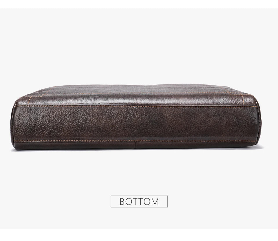WESTAL Men's Leather Laptop Briefcase