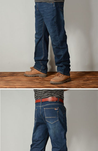 Plus-Size High Waist Denim Pants