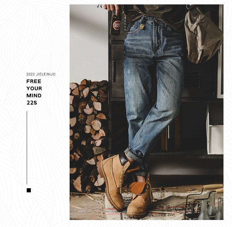 Trendy Fleece-lined Denim Jeans