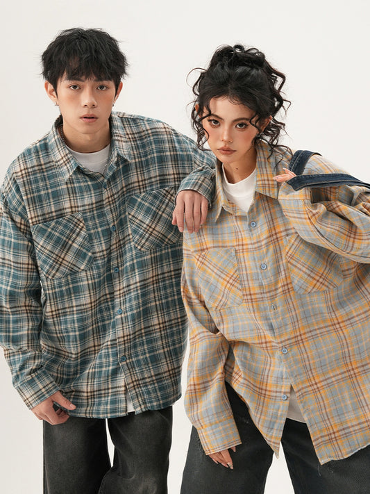 Retro Plaid Couple Shirt
