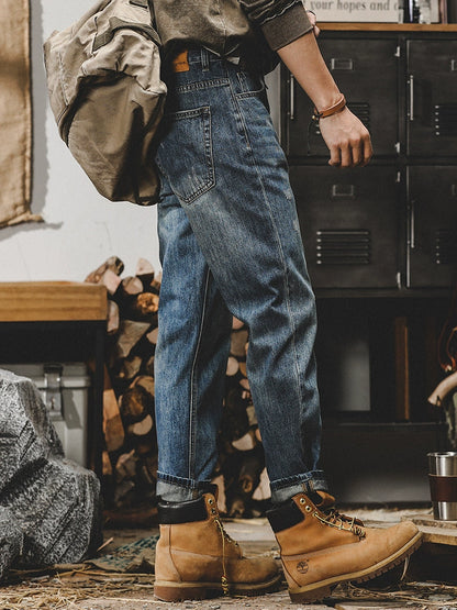 Trendy Fleece-lined Denim Jeans