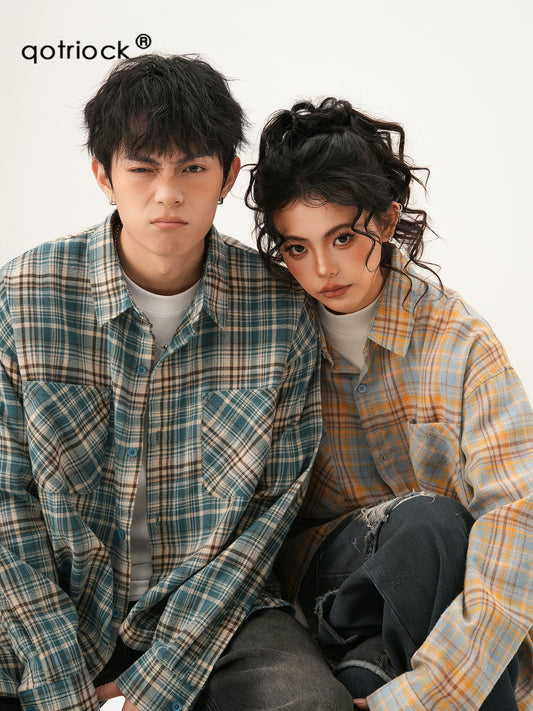 Retro Plaid Couple Shirt