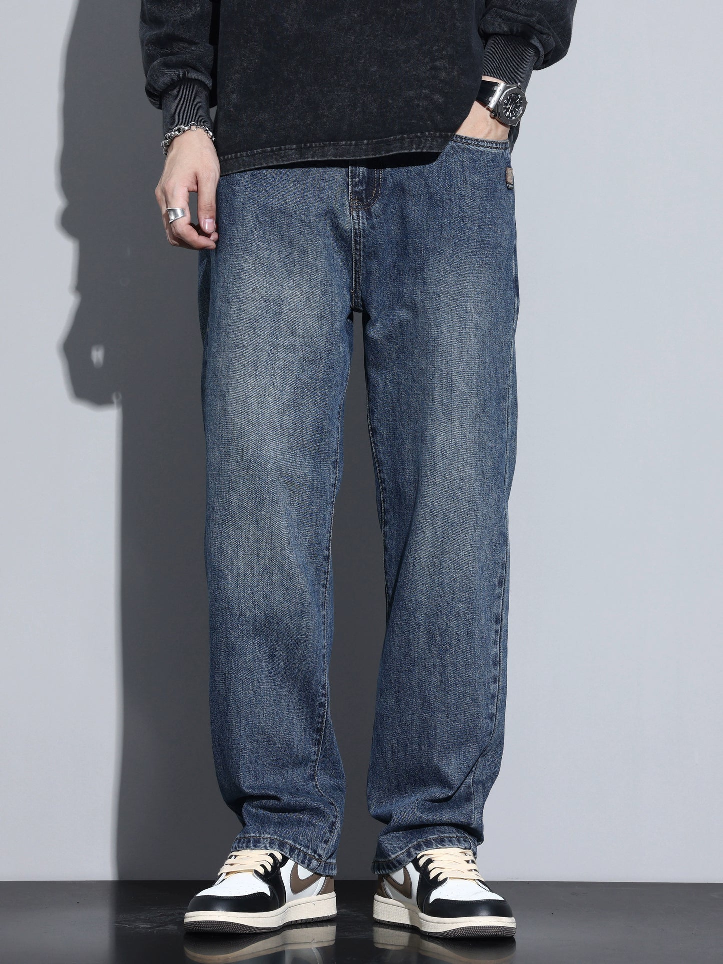 Kuvine Fleece-Lined Thick Jeans