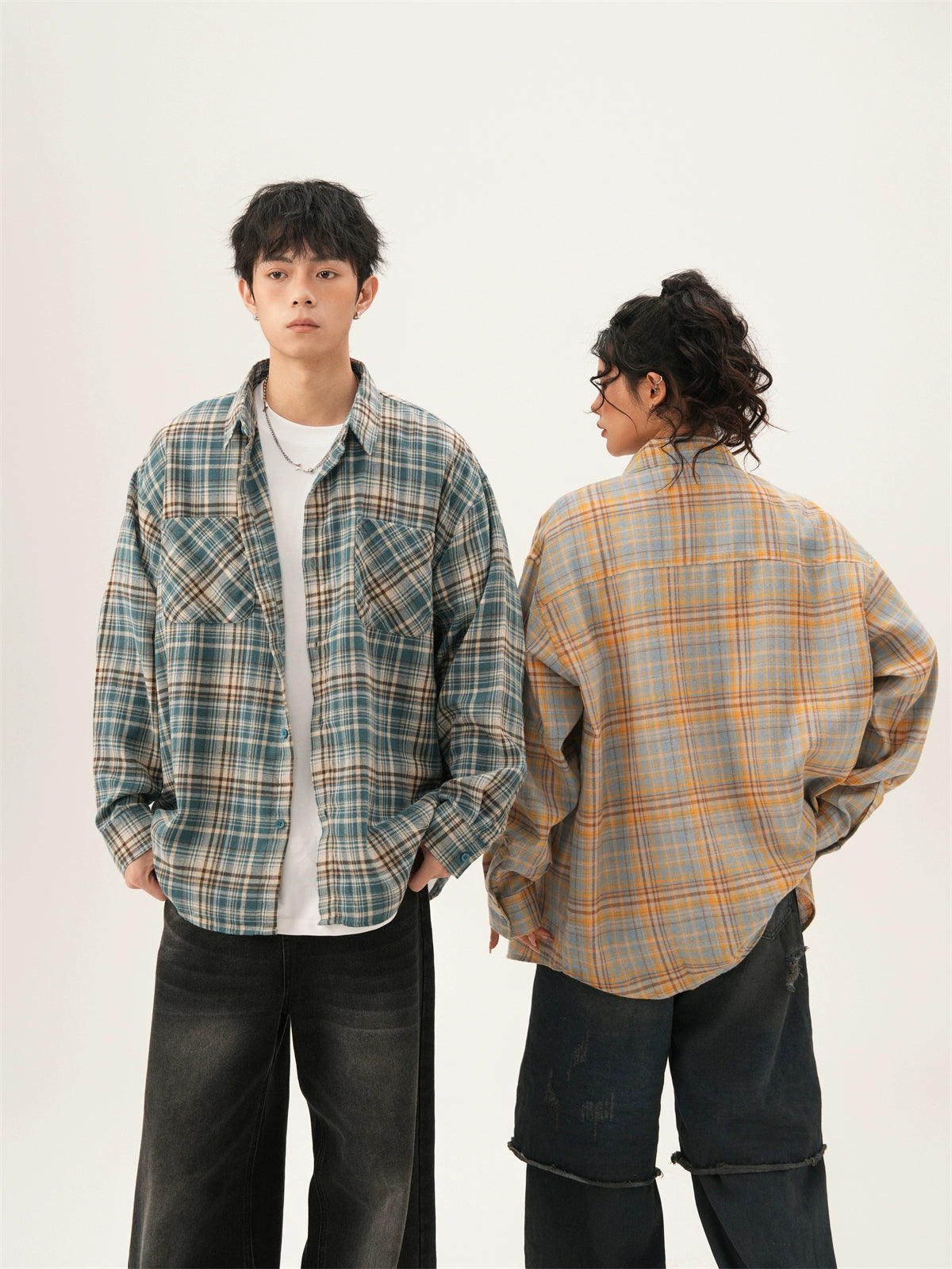 Retro Plaid Couple Shirt