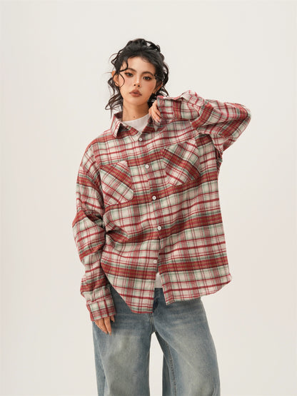 Retro Plaid Couple Shirt