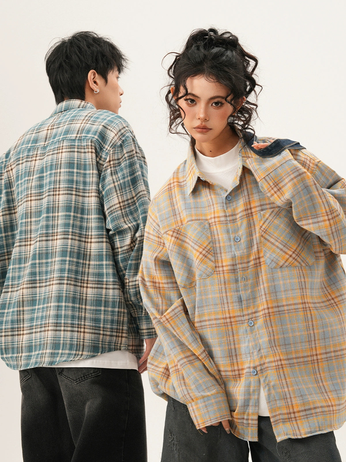 Retro Plaid Couple Shirt