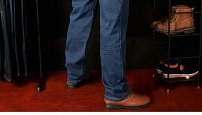 Plus-Size High Waist Denim Pants