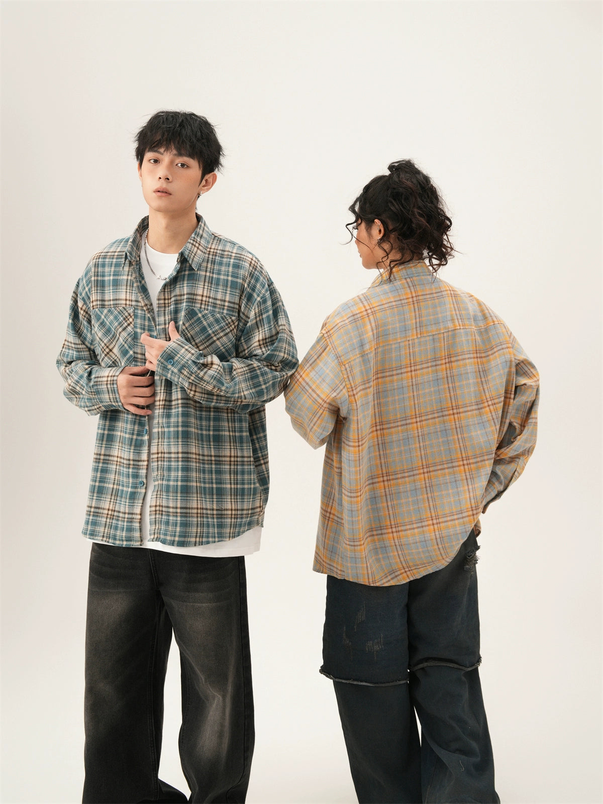 Retro Plaid Couple Shirt