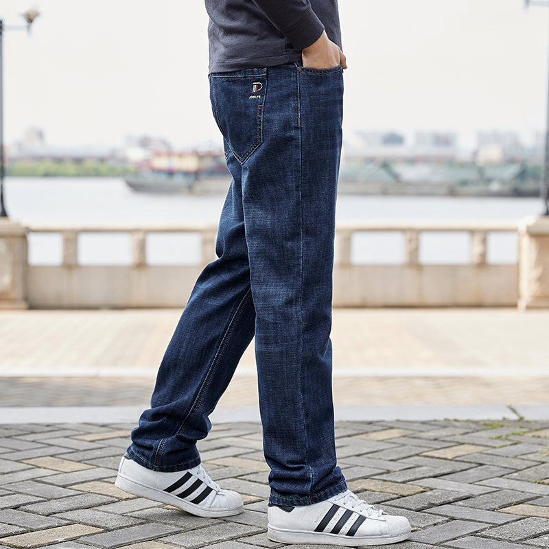 Men's Dark Blue Loose Denim Trousers