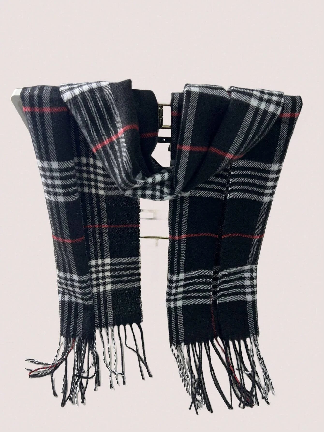 Plaid Cashmere Scarf for Men