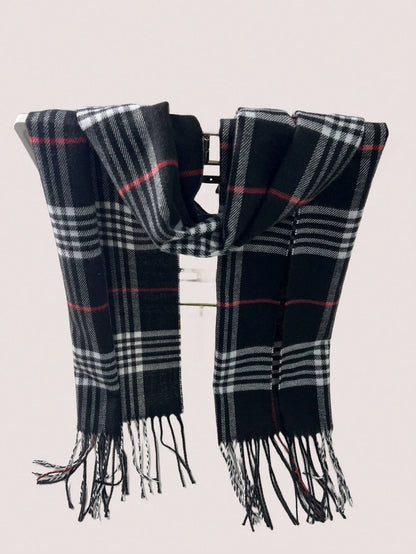 Plaid Cashmere Scarf for Men
