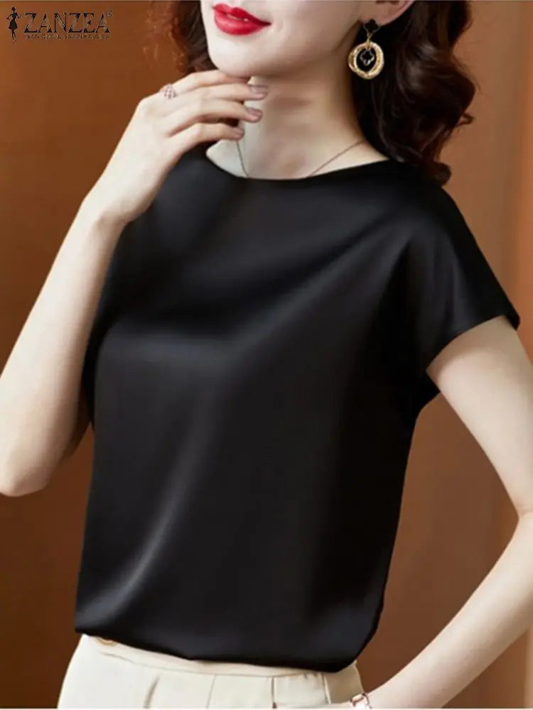 ZANZEA Elegant Satin Blouse
