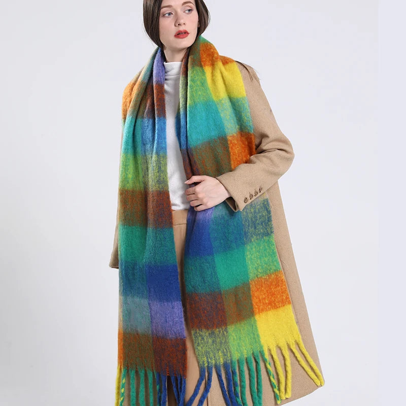 Warm Cashmere Rainbow Scarf