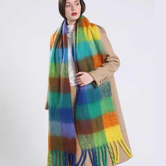 Warm Cashmere Rainbow Scarf