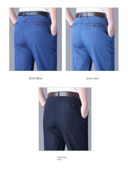 Business Casual Straight-Leg Denim Trousers