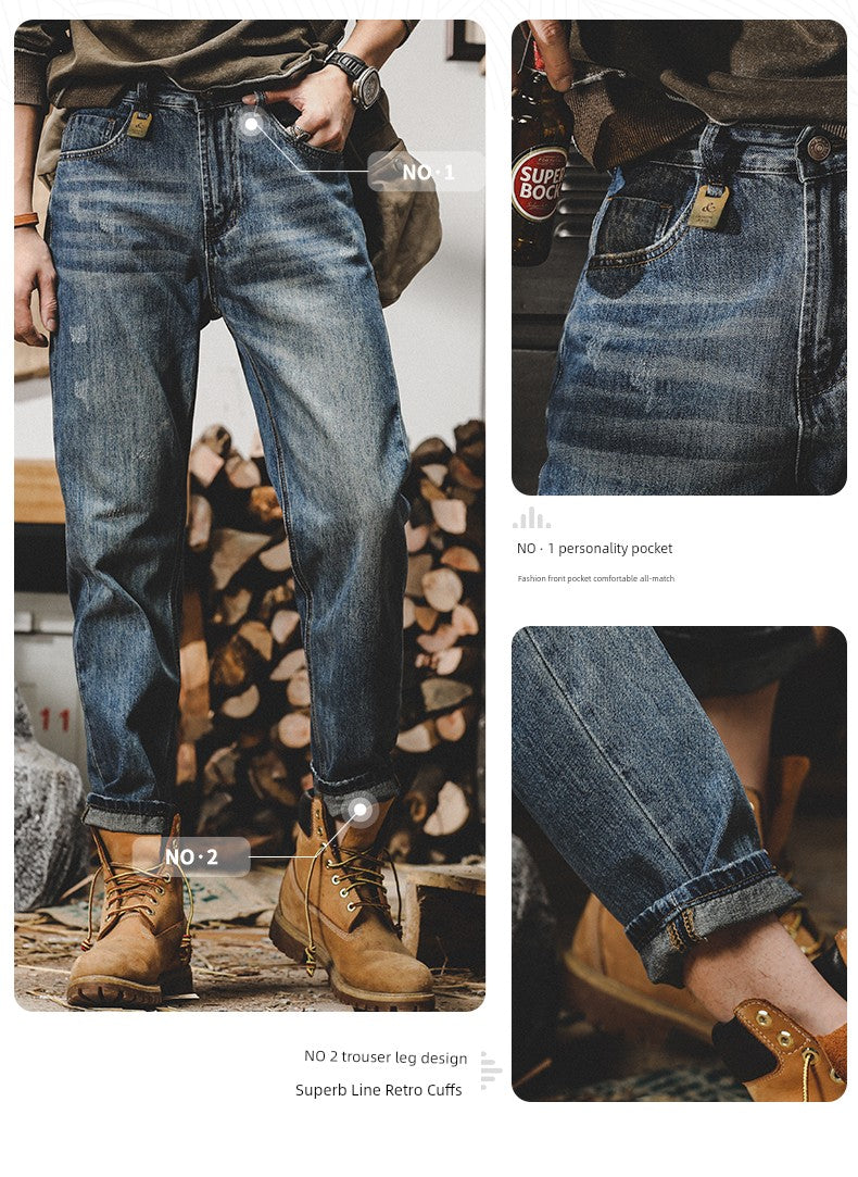 Trendy Fleece-lined Denim Jeans