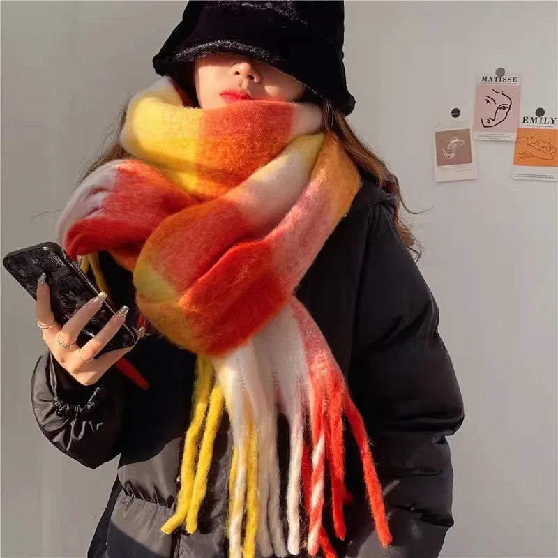 Warm Cashmere Rainbow Scarf