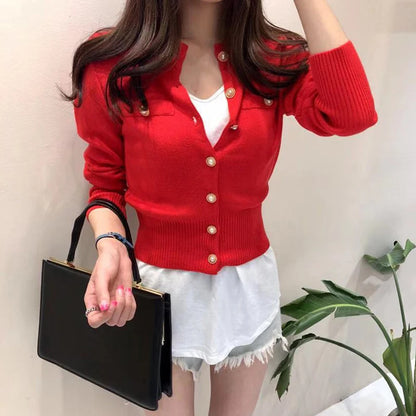 AOSSVIAO Autumn Knitted Cardigan – Chic Korean Slim Fit Sweater