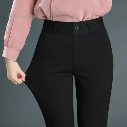 Women's Mid-Waist Straight Trousers