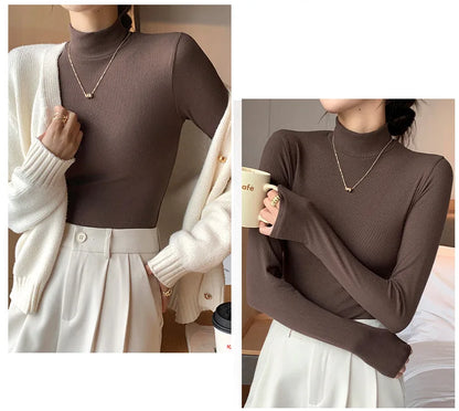 Elegant Knit Half-Turtleneck
