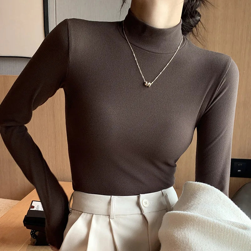 Elegant Knit Half-Turtleneck