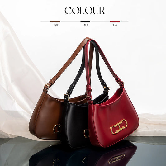 Classic Solid Color Shoulder Bag