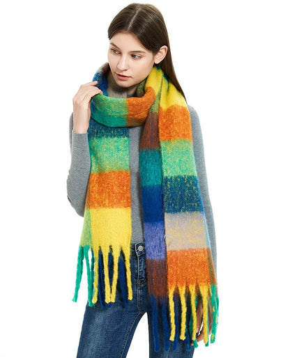 Warm Cashmere Rainbow Scarf