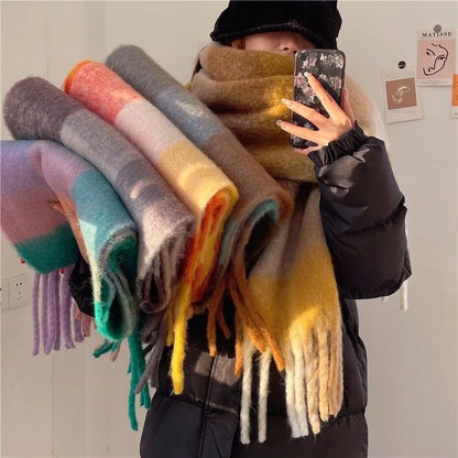 Warm Cashmere Rainbow Scarf
