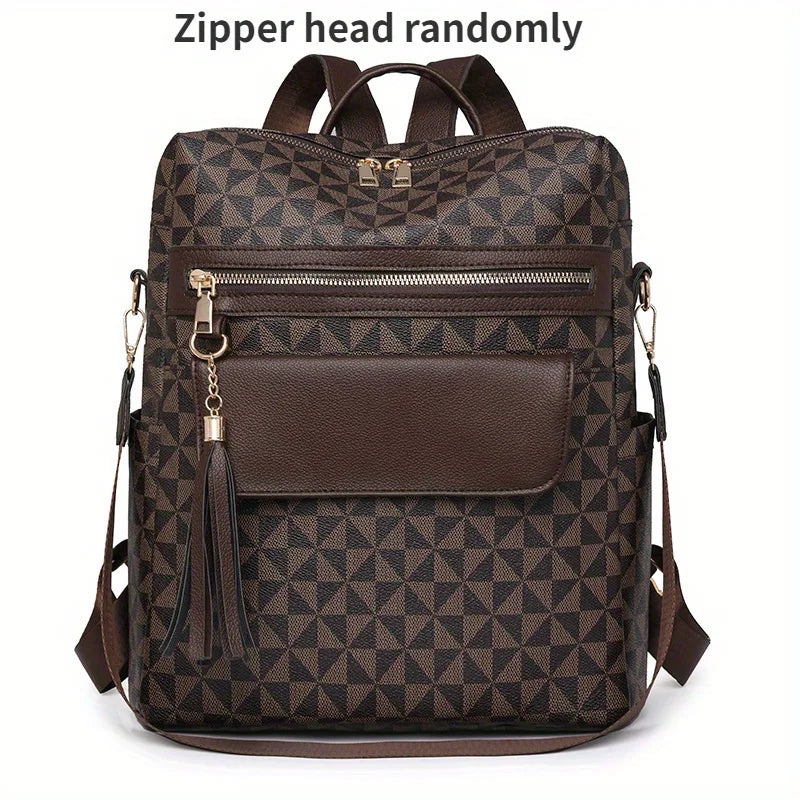 LISM Unisex Plaid Travel Backpack
