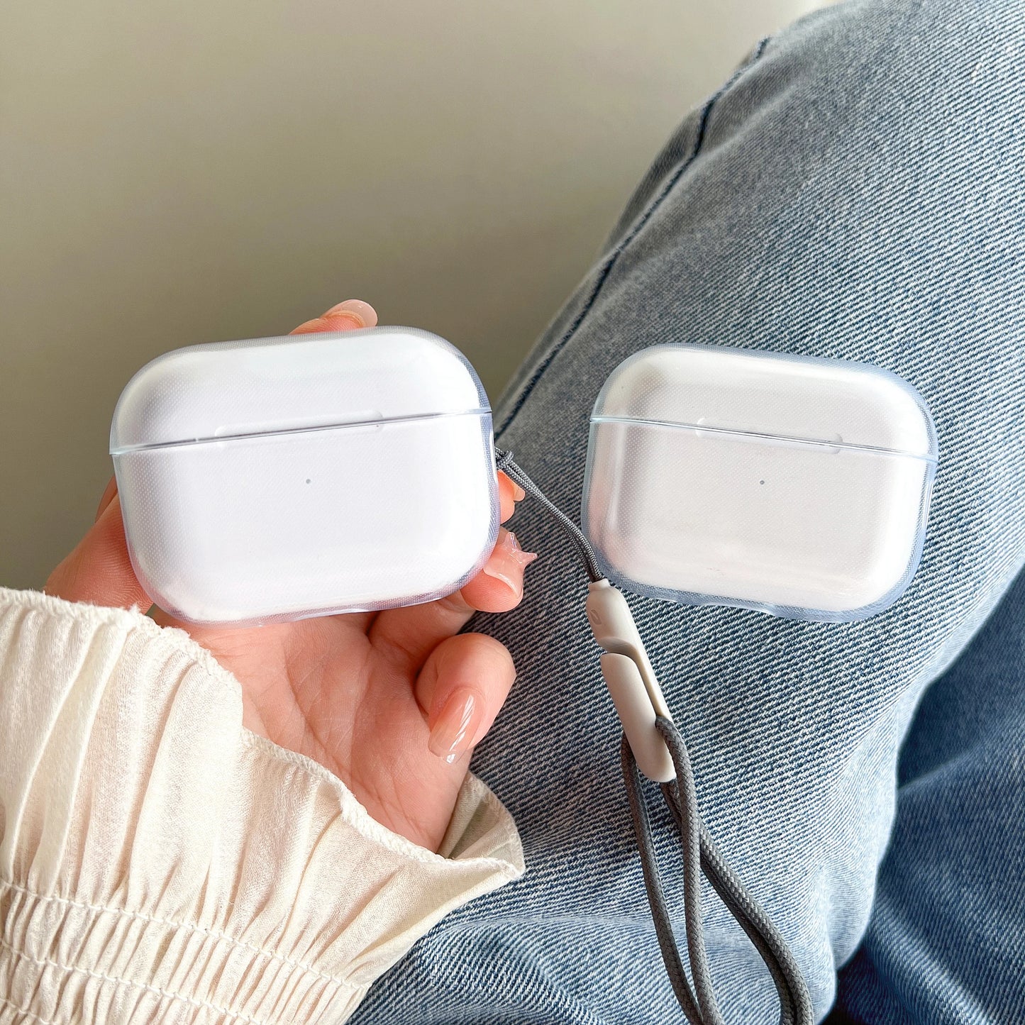 Clear AirPods Case with Lanyard Strap