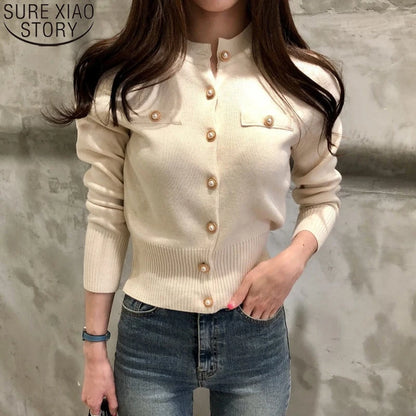 AOSSVIAO Autumn Knitted Cardigan – Chic Korean Slim Fit Sweater